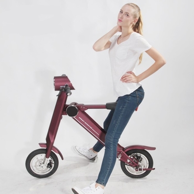 Colorful Waterproof 12 Inch Electric Folding Bicycles Portable Two Wheel Scooter With Bluetooth